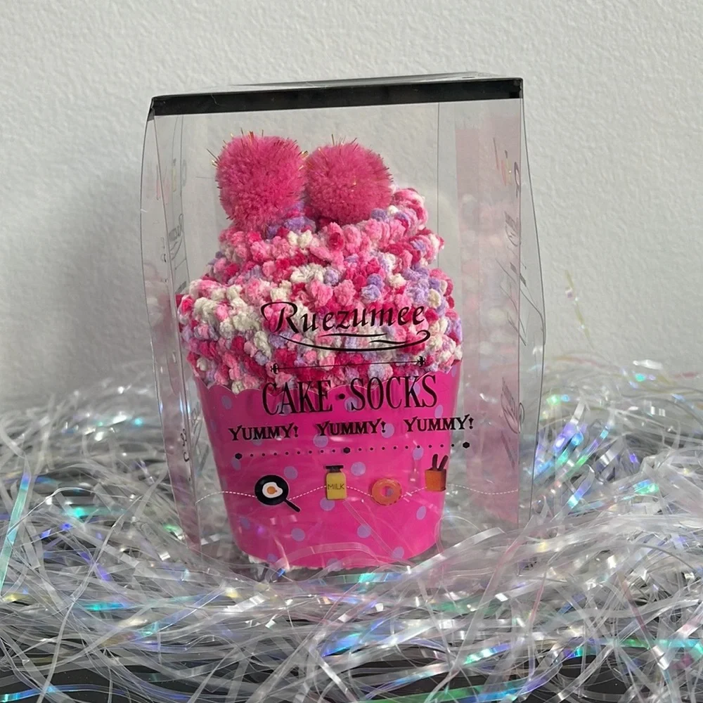 Birthday Gift Socks with Pom Poms in Box